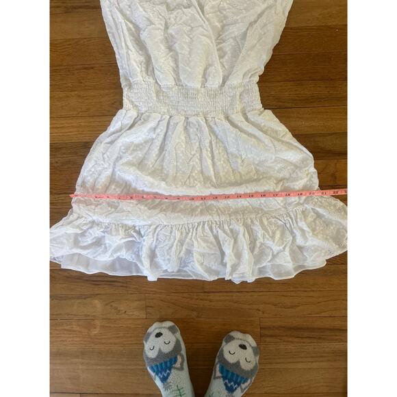 Michael Kors Julia Smocked Eyelet Flutter Dress White S - Picture 4 of 12